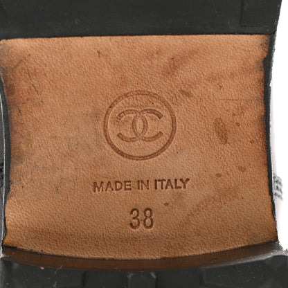 Chanel Calfskin Quilted Lace Up Combat Boots  38 Black 7 of 12