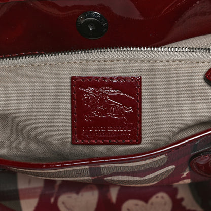 Burberry Nova Check Heart Tote Red 9 of 13