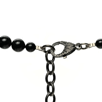 Chanel Pearl Crystal CC Camellia Necklace Ruthenium Black 5 of 7