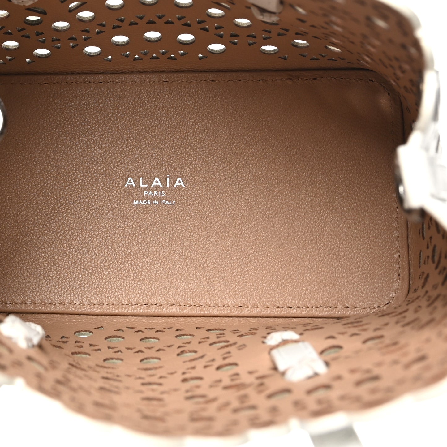 Calfskin Vienne Wave Mina 16 Bag White Optique