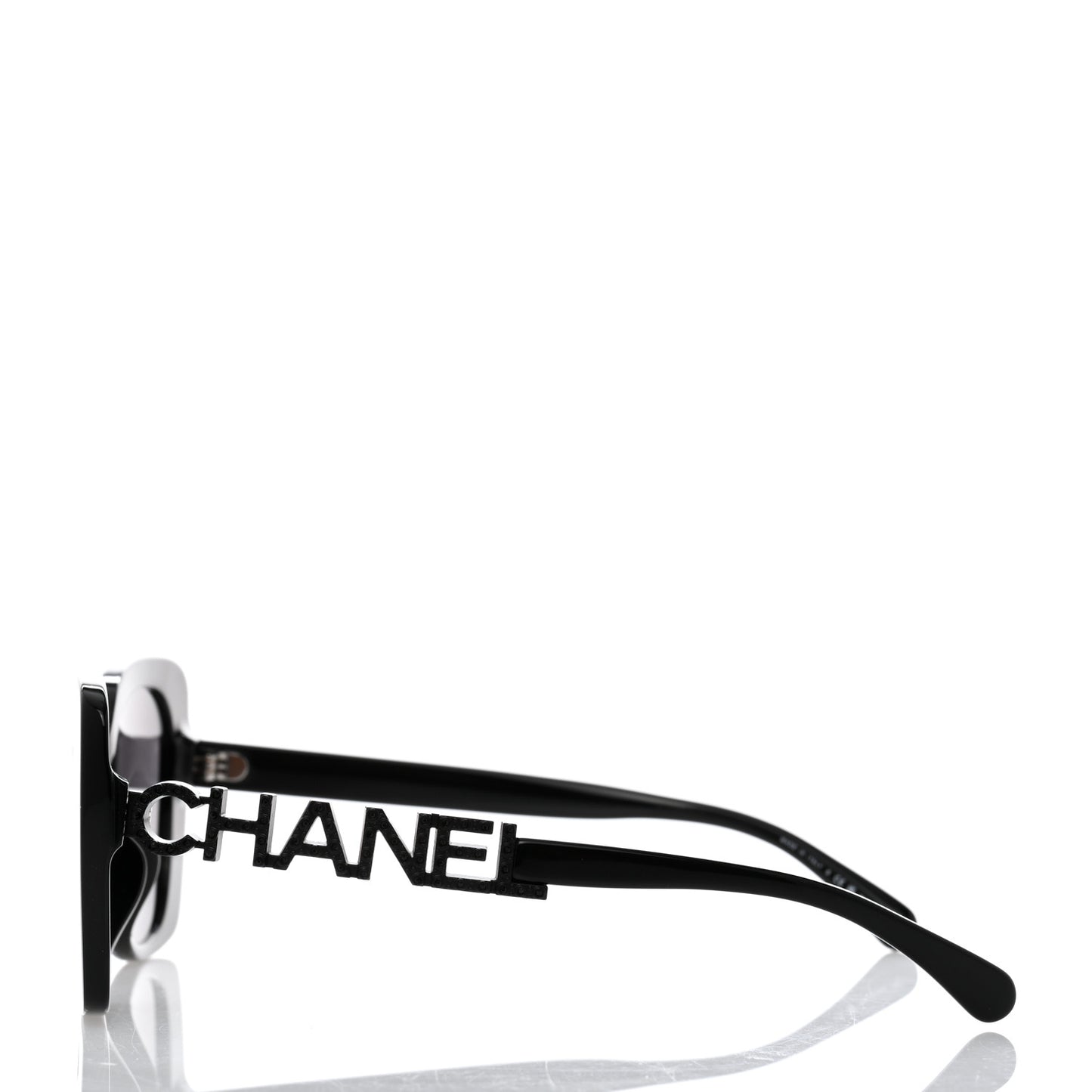 Acetate Strass Polarized Square Sunglasses 5422-B Black