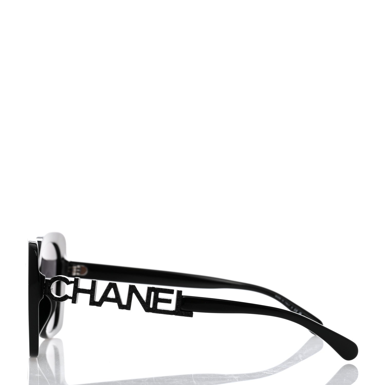 Chanel Acetate Strass Polarized Square Sunglasses 5422-B Black 3 of 8