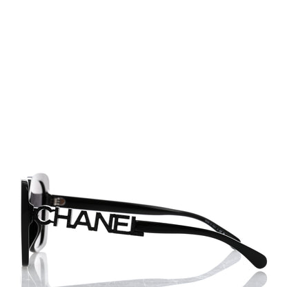 Chanel Acetate Strass Polarized Square Sunglasses 5422-B Black 3 of 8