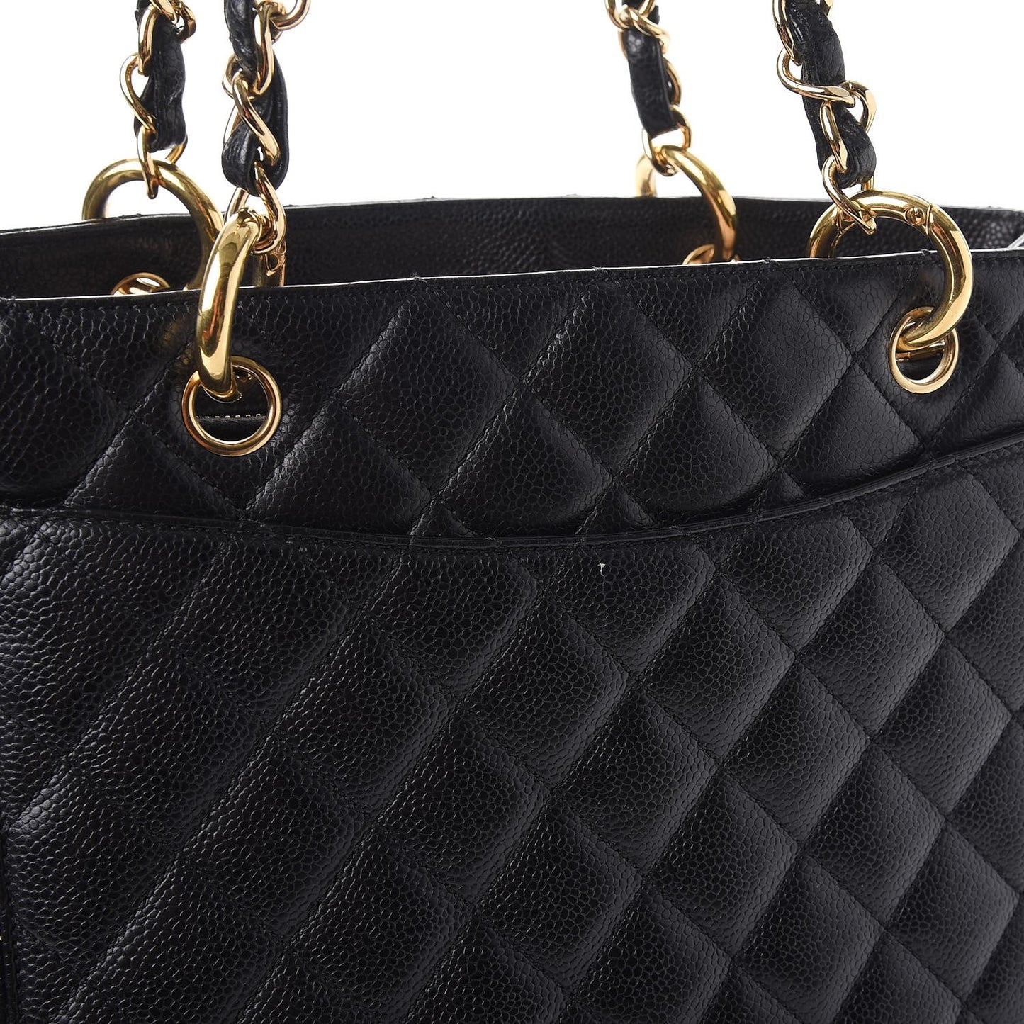 Caviar Quilted Grand Shopping Tote GST Black