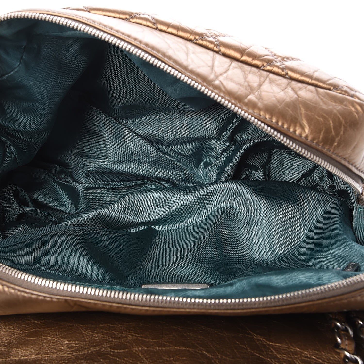 Chanel Metallic Aged Calfskin Expandable Flap Bag Dark Gold 8 of 10