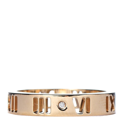 Tiffany 18K Yellow Gold Diamond Atlas Pierced Ring 46 3.75 1 of 4