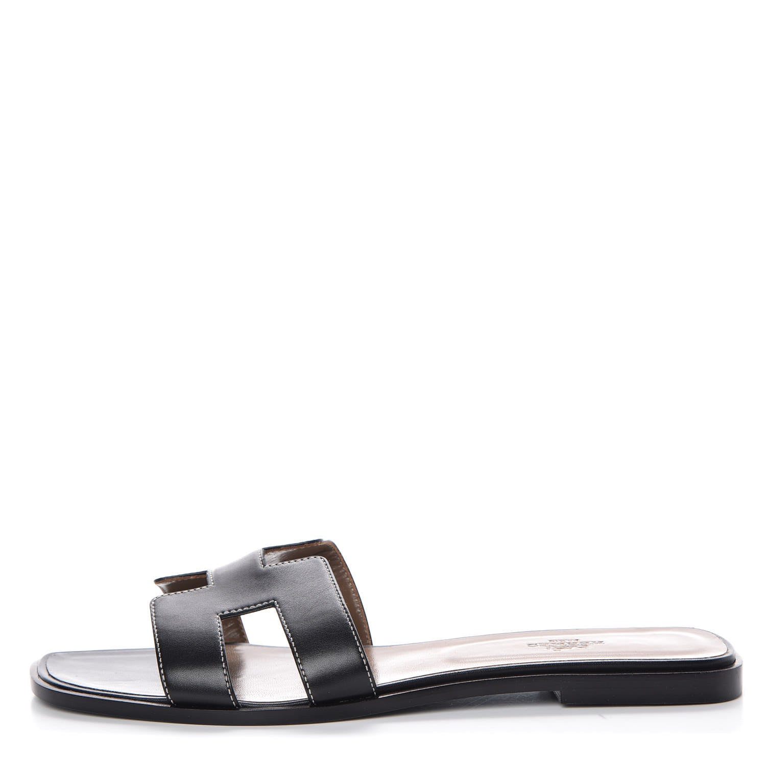 Hermes Box Calfskin Oran Sandals 42 Black 1 of 7