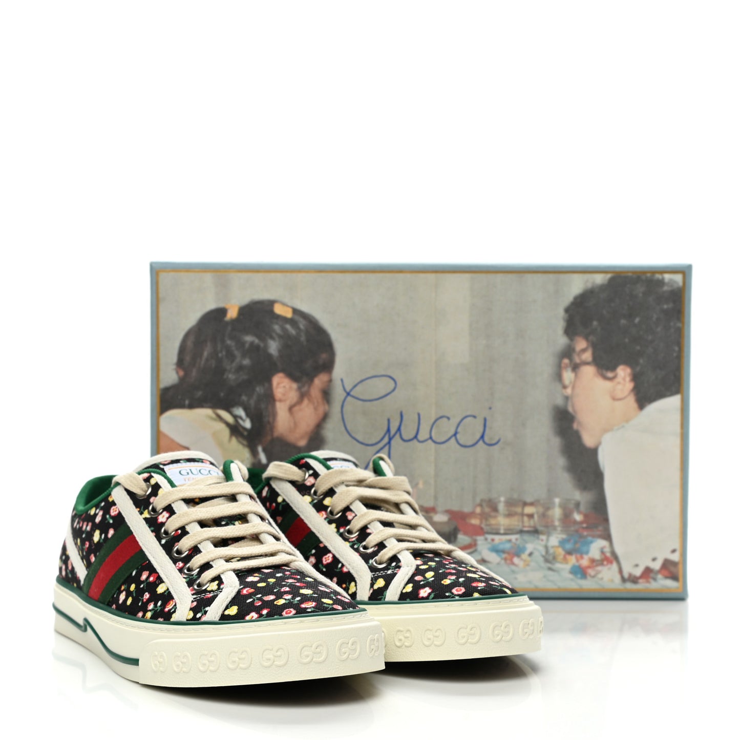 X LIBERTY OF LONDON Canvas Web Holly Print Womens 1977 Tennis Sneakers 38 Black Peach Mystic White