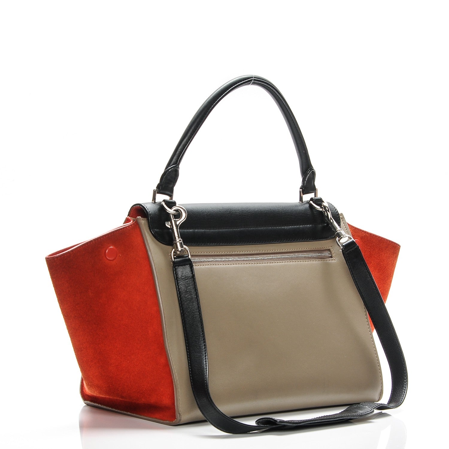 Celine Smooth Calfskin Suede Medium Tri-Color Trapeze 3 of 9