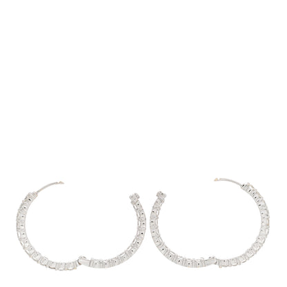 Roberto Coin 18K White Gold Diamond 3.43ctw Small Inside Outside Hoop Earrings 3 of 8