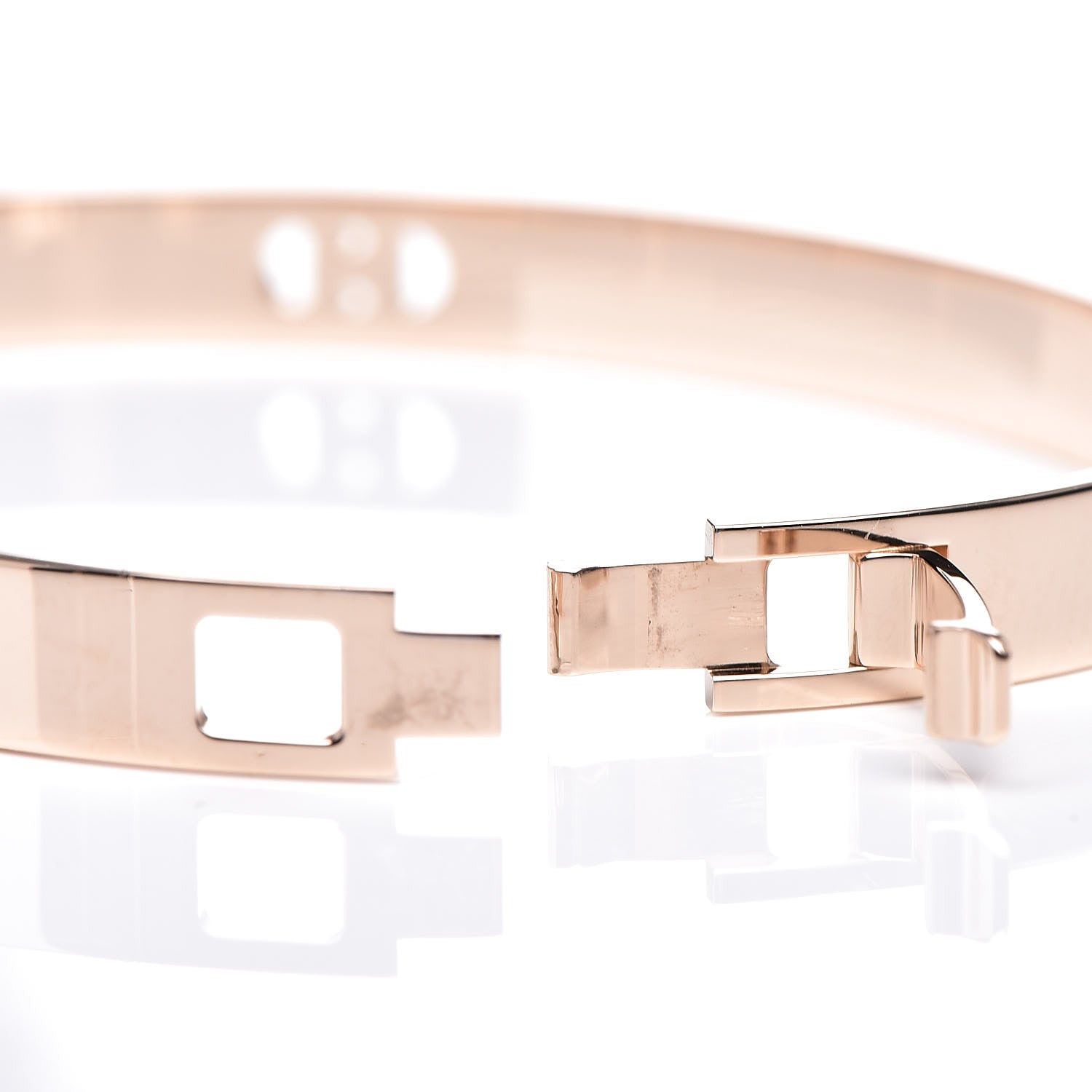 Hermes 18K Rose Gold Diamond PM H D'Ancre Bracelet SH 4 of 5