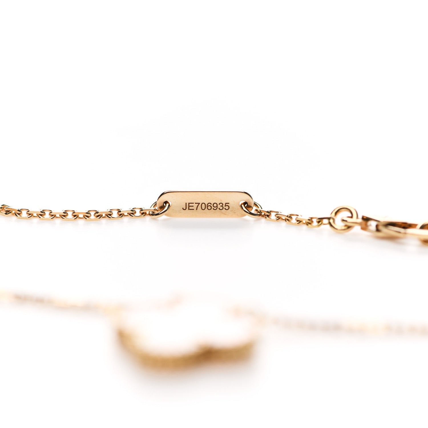 Van Cleef & Arpels 18K Yellow Gold Mother of Pearl Vintage Alhambra Pendant Necklace 4 of 6