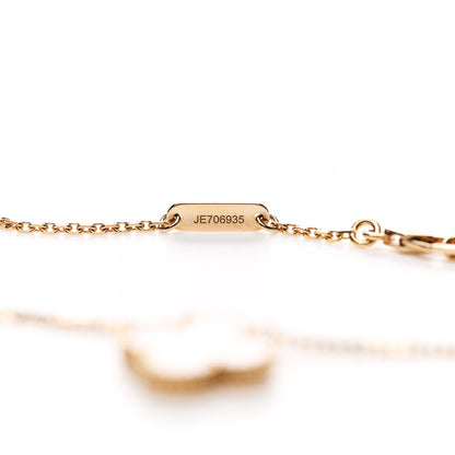 Van Cleef & Arpels 18K Yellow Gold Mother of Pearl Vintage Alhambra Pendant Necklace 4 of 6