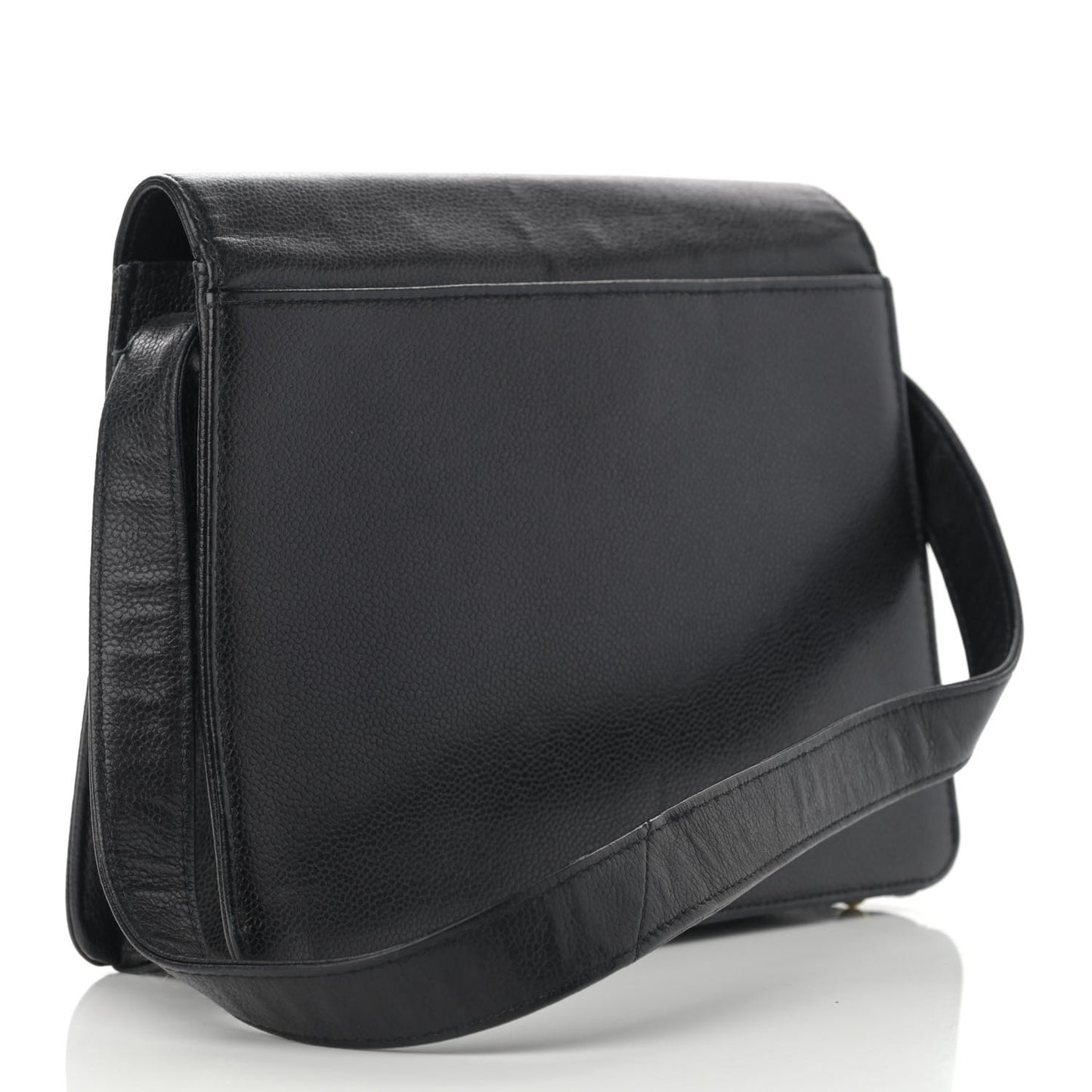Caviar Flap Shoulder Bag Black