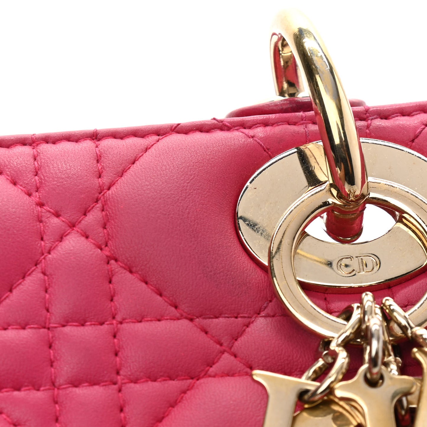 Lambskin Cannage Medium Lady Dior Pink