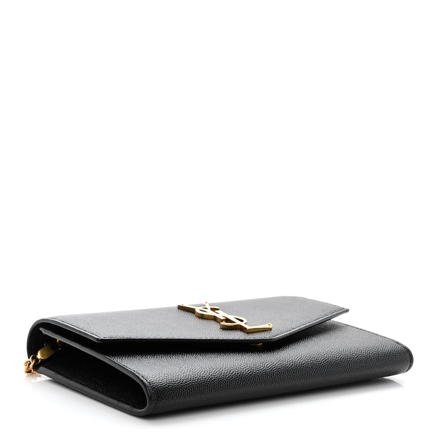 Saint Laurent Grain de Poudre Uptown Chain Wallet Black 4 of 12