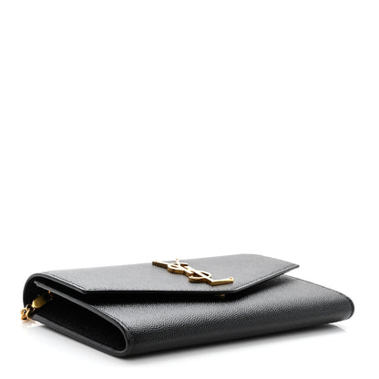 Saint Laurent Grain de Poudre Uptown Chain Wallet Black 4 of 12