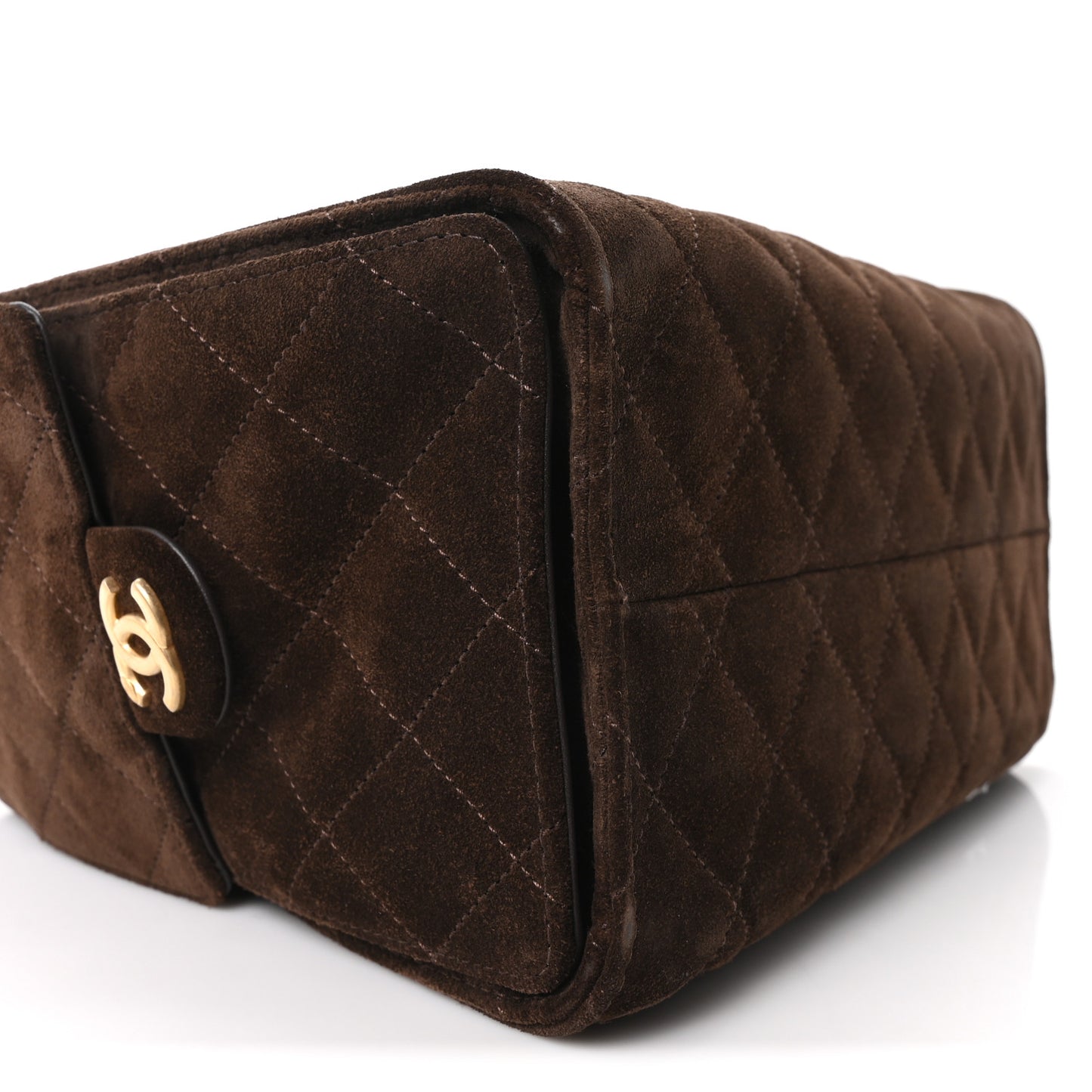 Suede Quilted Small Chanel 25 Handbag Dark Brown