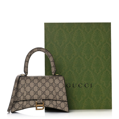 Balenciaga X GUCCI GG Supreme Monogram Small Hourglass Top Handle Bag Beige Ebony 12 of 12
