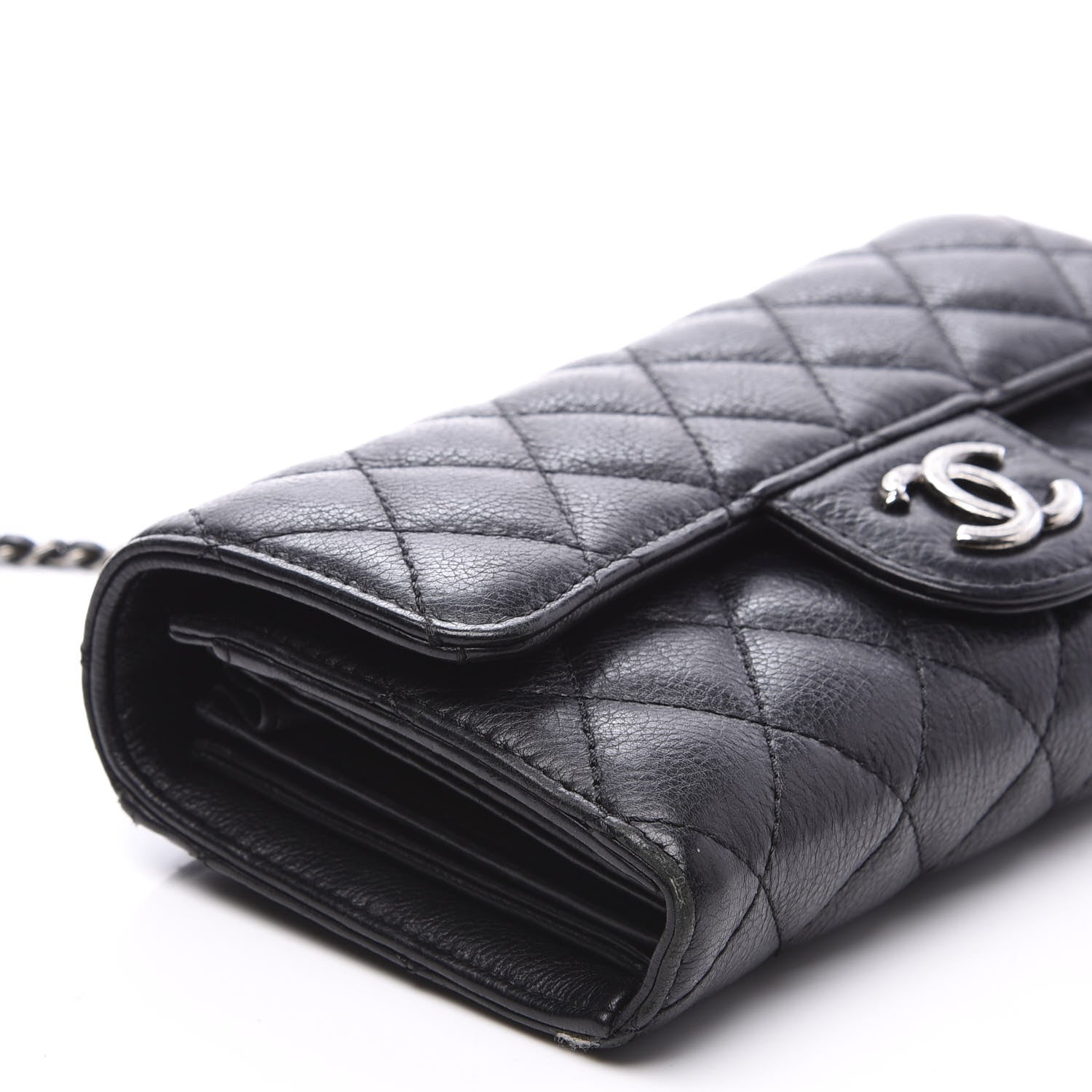 Chanel Calfskin Quilted CC Waiter Clutch Clutch With Chain Black 14 of 16
