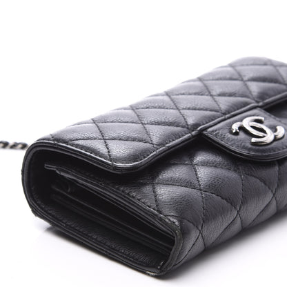 Chanel Calfskin Quilted CC Waiter Clutch Clutch With Chain Black 14 of 16