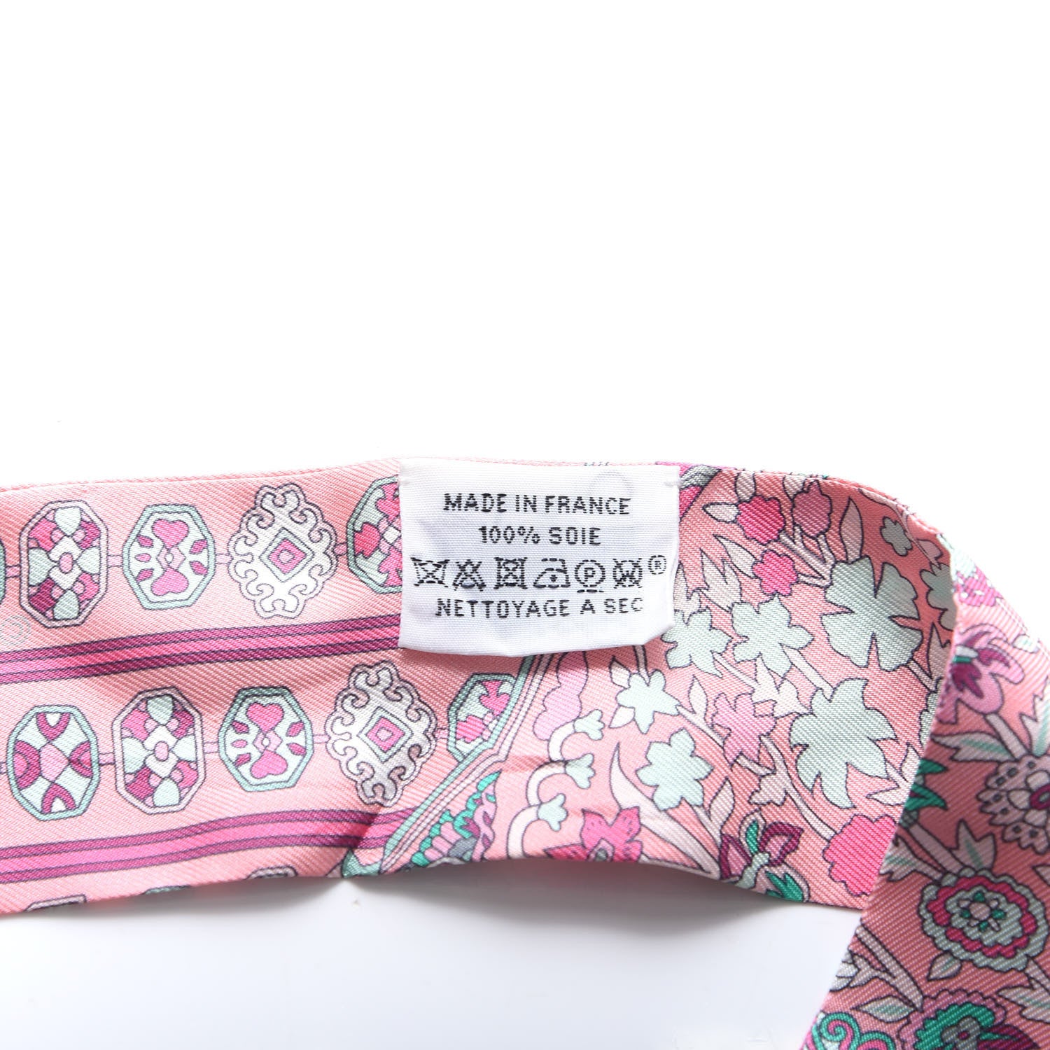 Hermes Silk Tapis Persans Twilly Rose Vert De Eau Creme 2 of 3