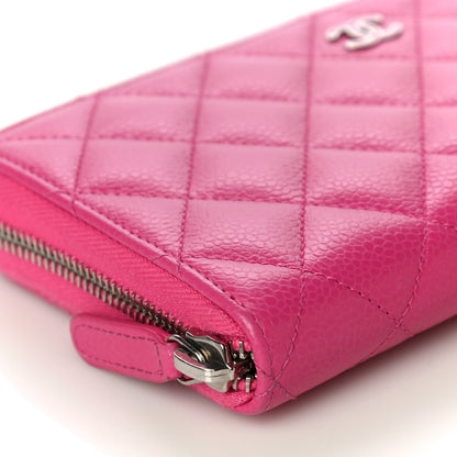 Chanel Caviar Quilted Large Gusset Zip Around Wallet Pink 13 of 21