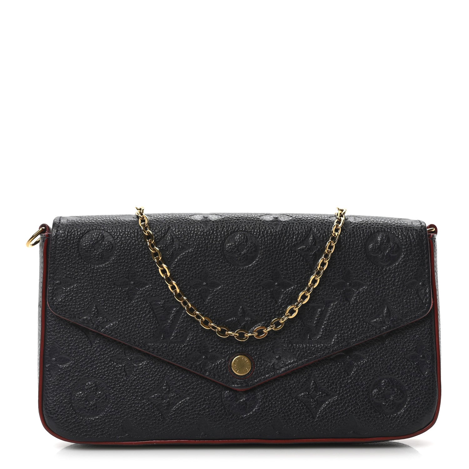 Louis Vuitton Empreinte Pochette Felicie Chain Wallet Marine Rouge ...