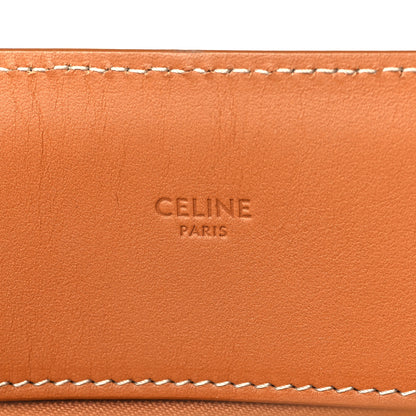 Celine Canvas Calfskin Logo Print Small Vertical Cabas Natural Tan 6 of 9