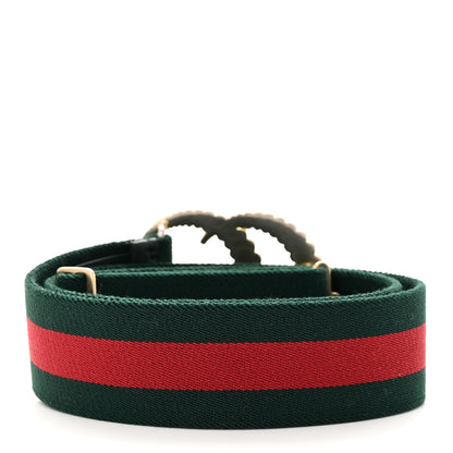 Gucci Canvas Torchon Double G Web Belt 85/34 Verde 2 of 4