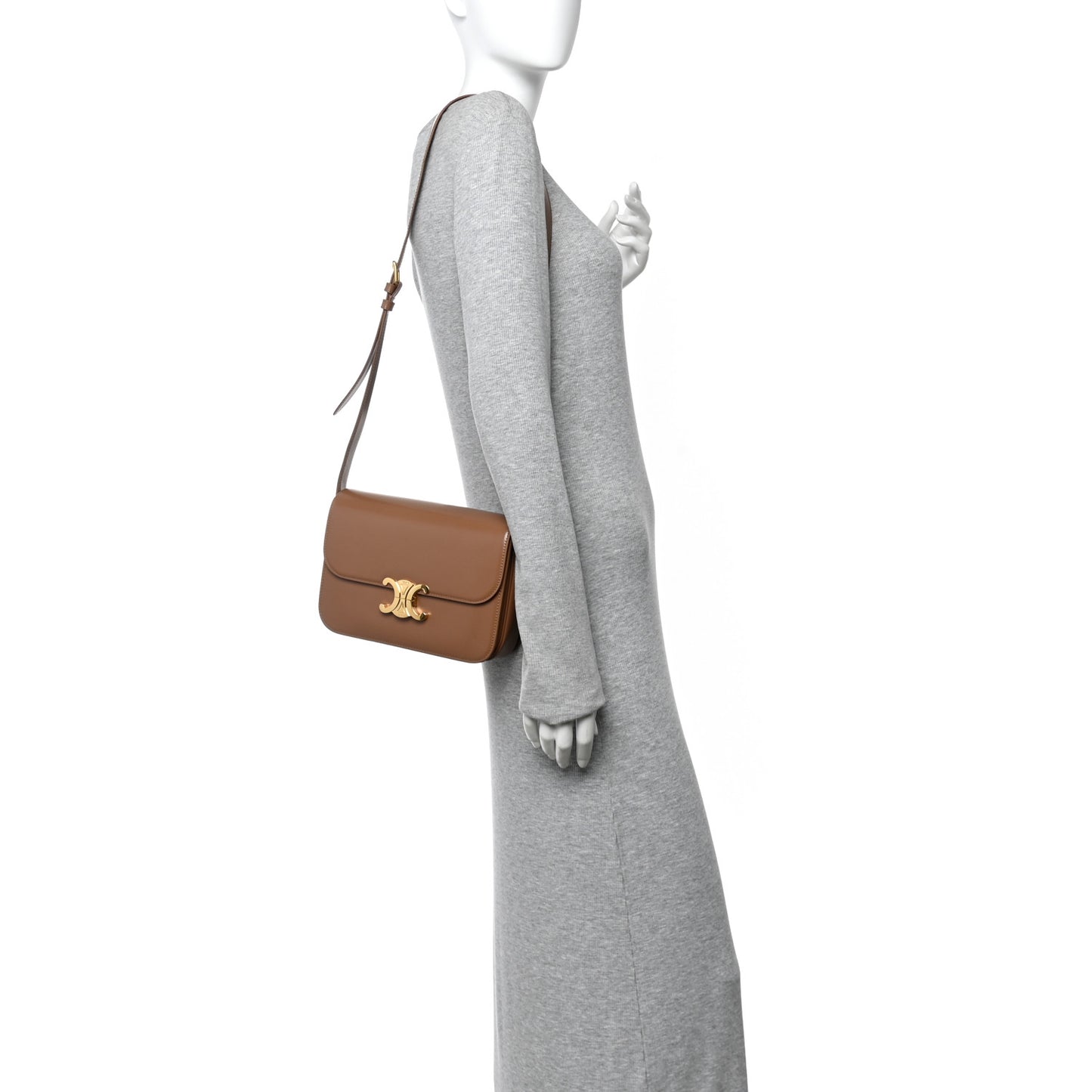 Shiny Calfskin Medium Triomphe Bronze
