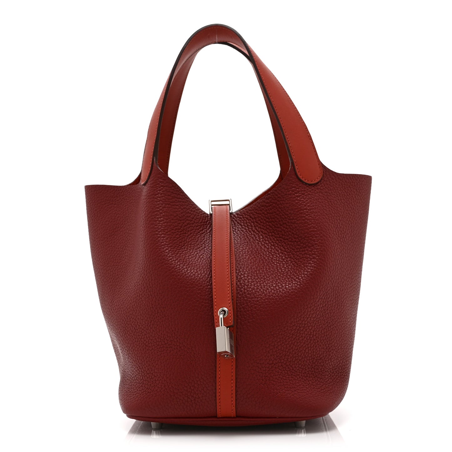 Taurillon Clemence Swift Picotin Lock 22 MM Rouge H Brique