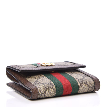 Gucci GG Supreme Monogram Web Ophidia French Flap Wallet Beige New Acero 4 of 8