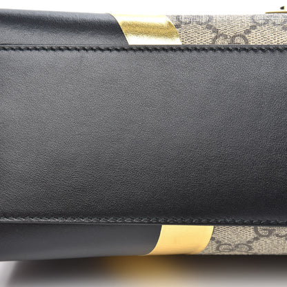 Gucci Calfskin GG Supreme Monogram Medium Padlock Shoulder Bag Black Gold 11 of 11