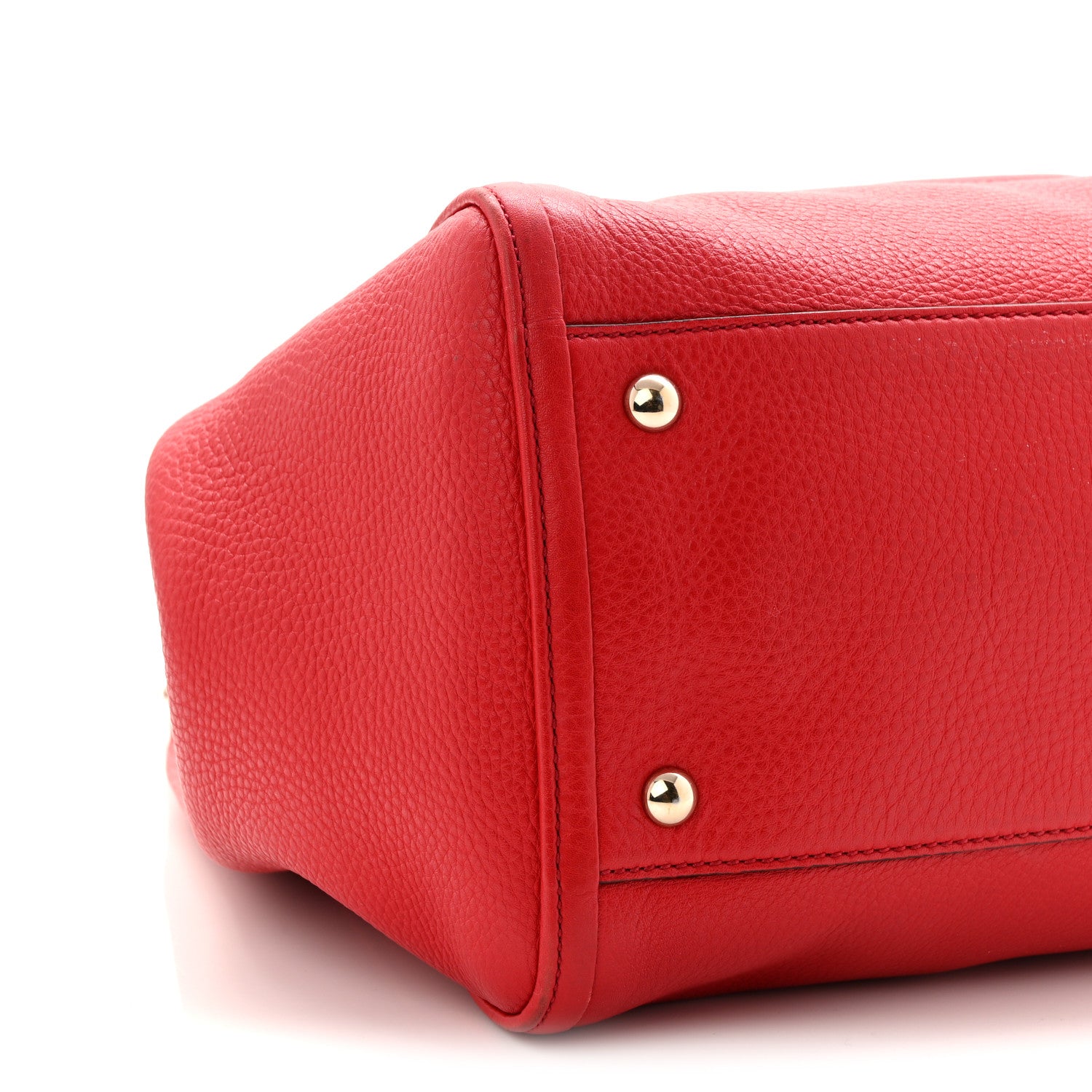 Gucci Pebbled Calfskin Medium Soho Shoulder Bag Tabasco Red