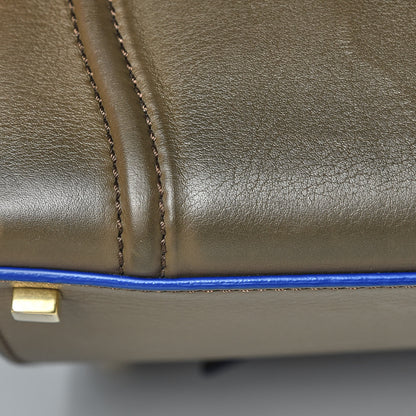 Celine Smooth Calfskin Medium Phantom Luggage Khaki Cobalt Trim 13 of 14