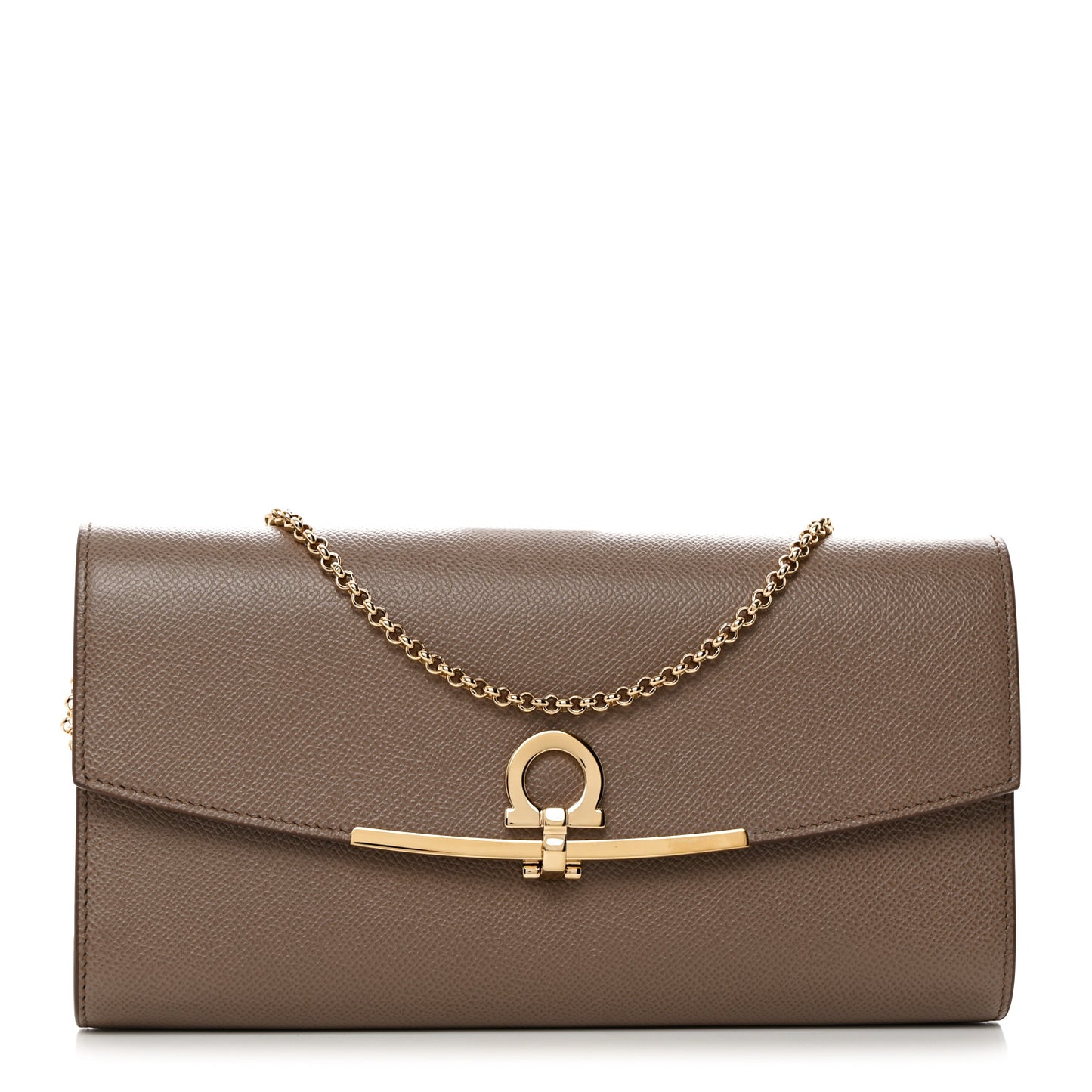 Hammered Calfskin Gancini Icona Mini Bag Beige