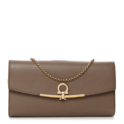 Salvatore Ferragamo Hammered Calfskin Gancini Icona Mini Bag Beige 1 of 19