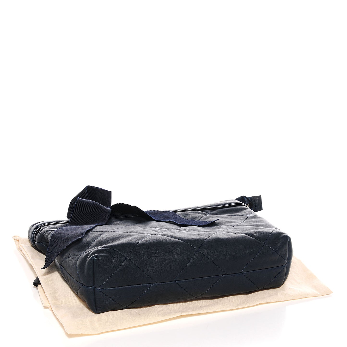 Washed Lambskin Amalia Pouch Navy