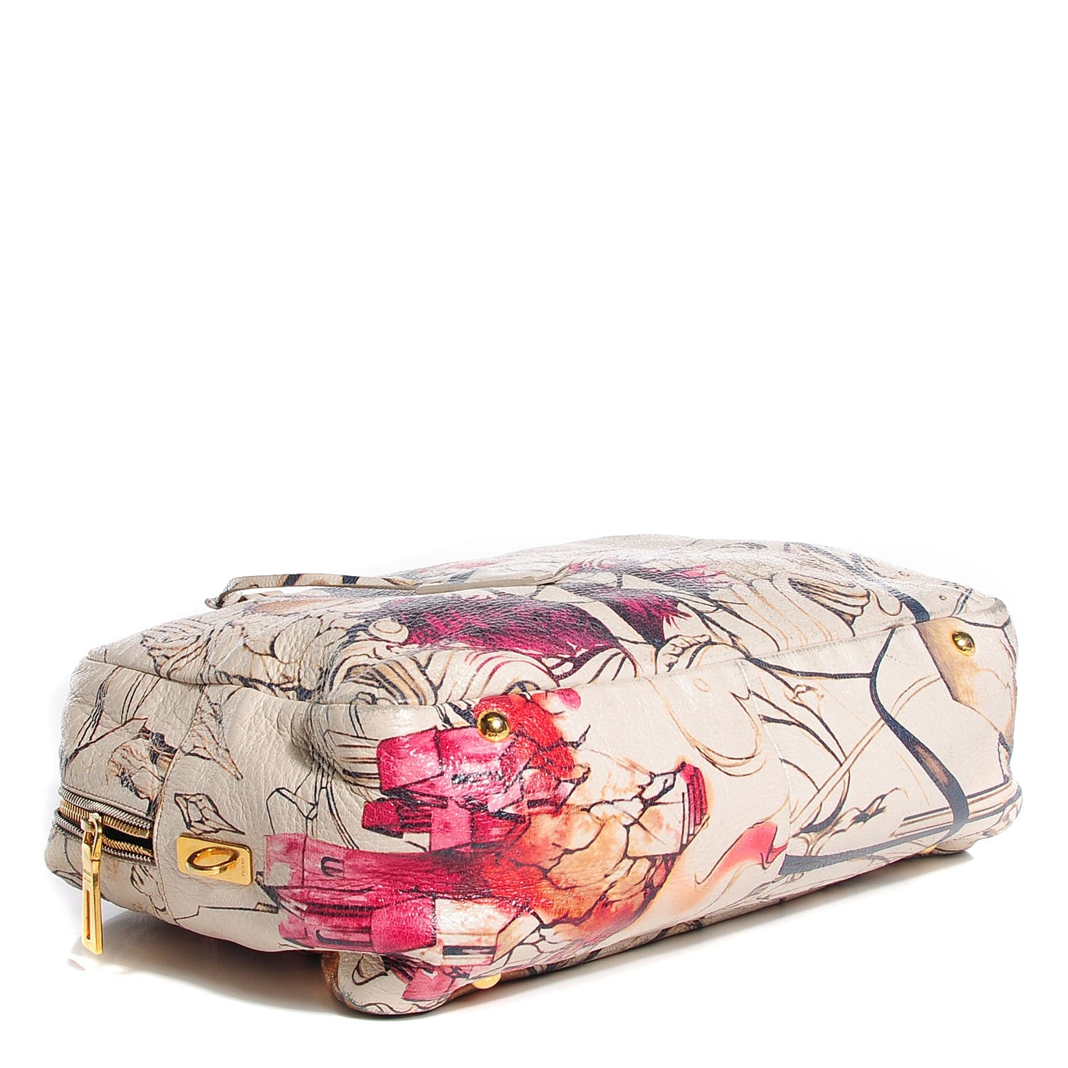 Prada X JAMES JEAN Cervo Lux Fairy Print Large Double Handle Boston Bag Prugna 4 of 9