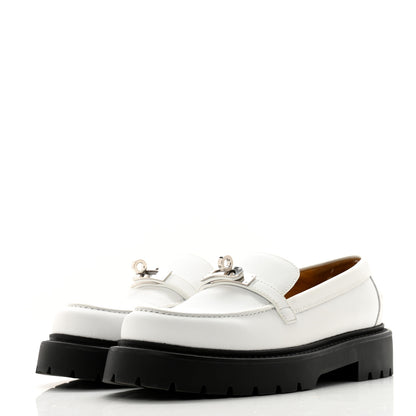 Hermes Calfskin Womens Icone Loafers 36 White 3 of 13