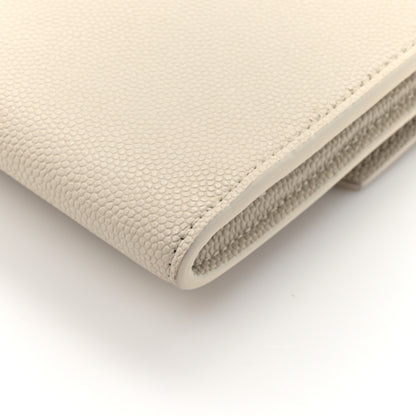Saint Laurent Grain De Poudre Monogram Uptown Chain Wallet Crema Soft 16 of 17