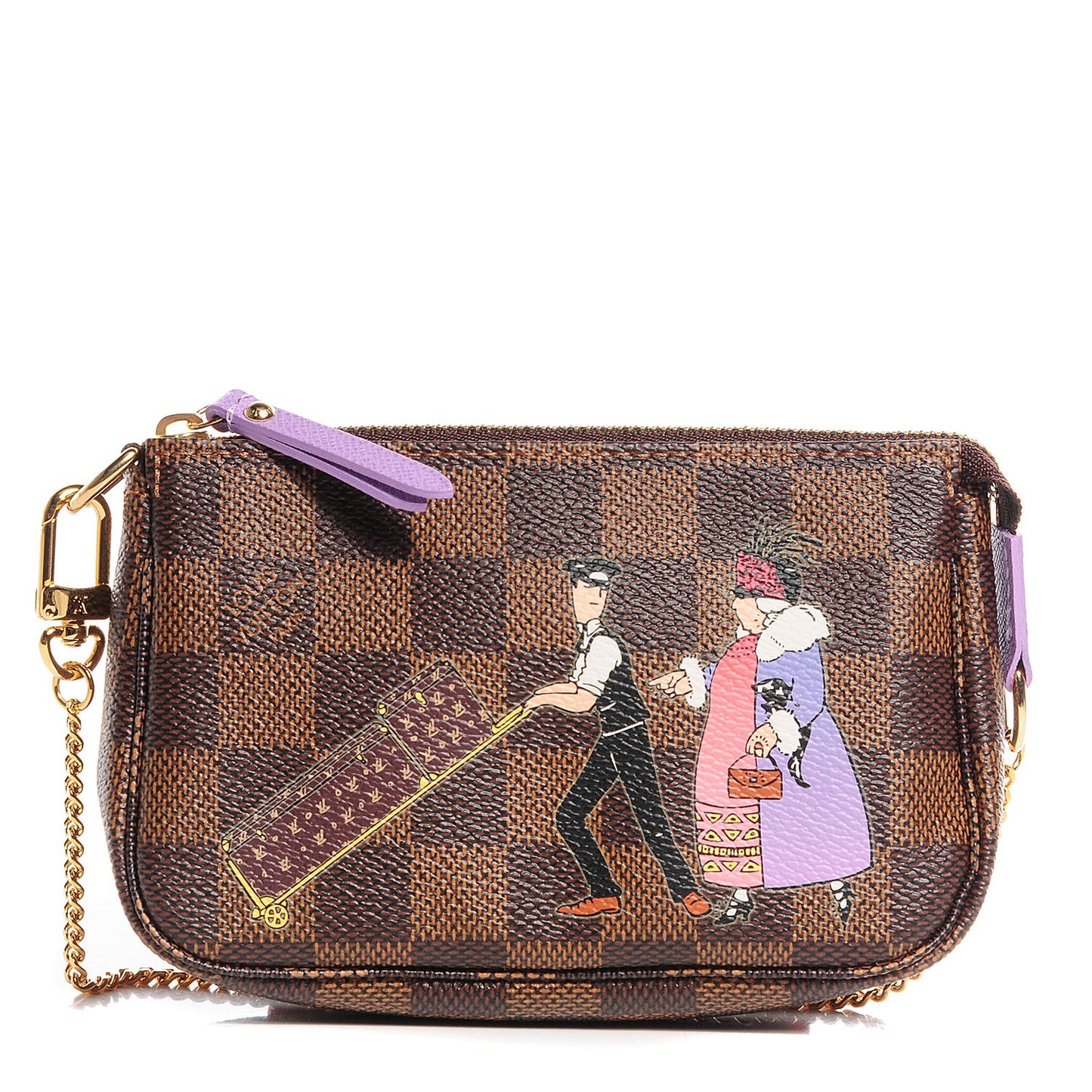 Damier Ebene Illustre Mini Pochette Accessories Violet