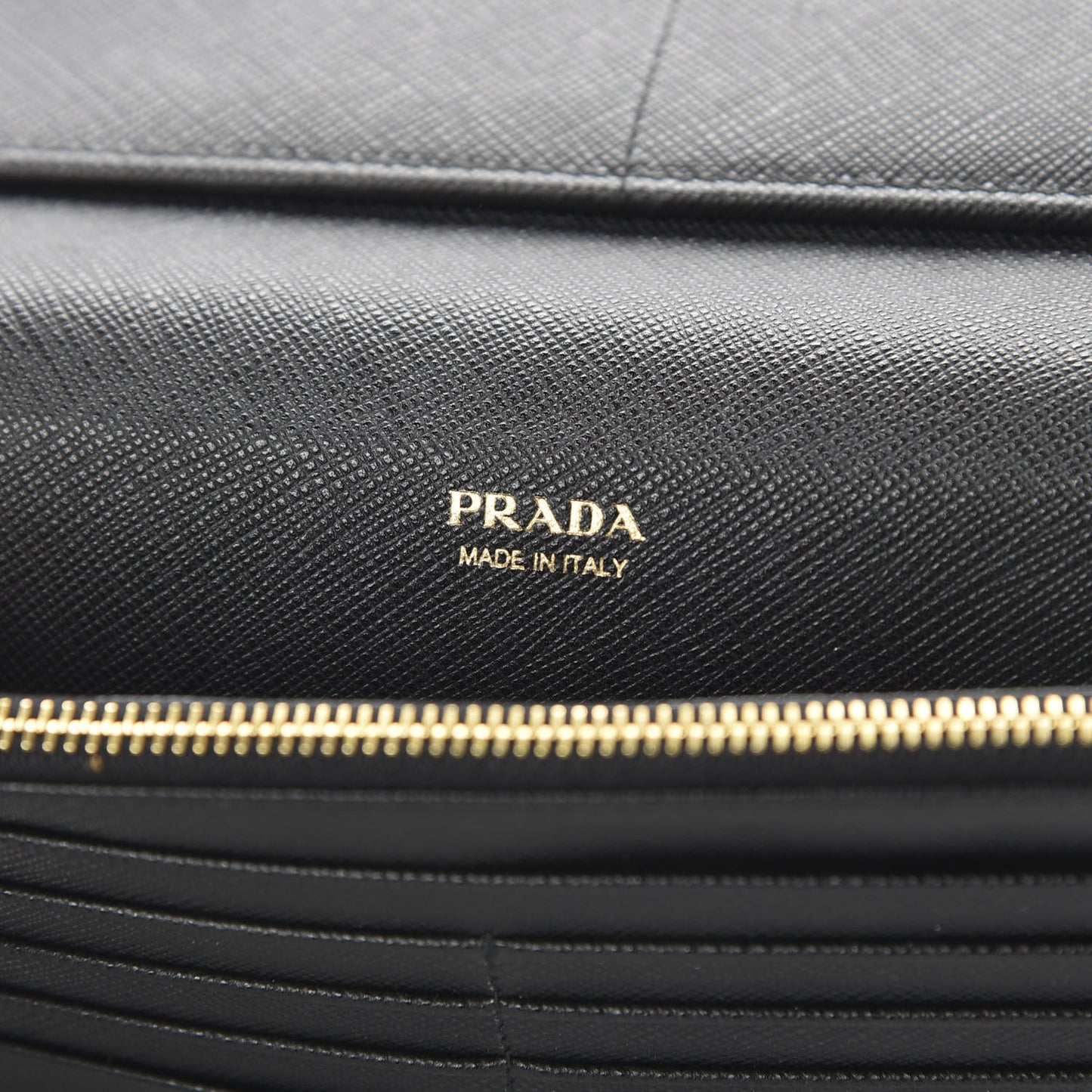 Saffiano Metal Double Snap Travel Wallet Black