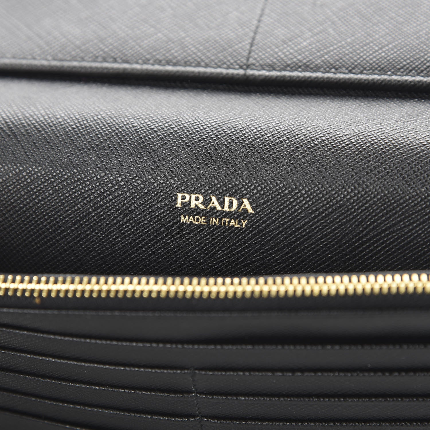 Prada Saffiano Metal Double Snap Travel Wallet Black 8 of 9