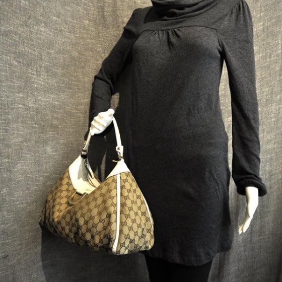 Monogram D Gold Large Hobo Ivory