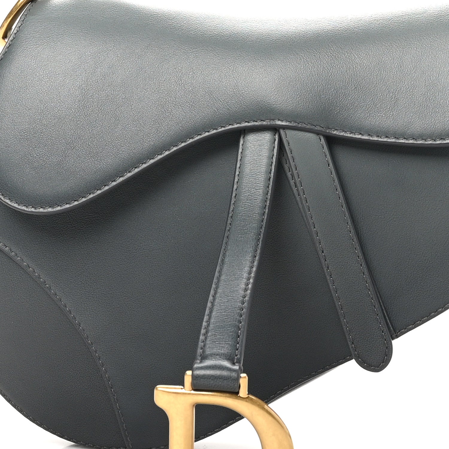Christian Dior Calfskin Saddle Bag Gris 8 of 10