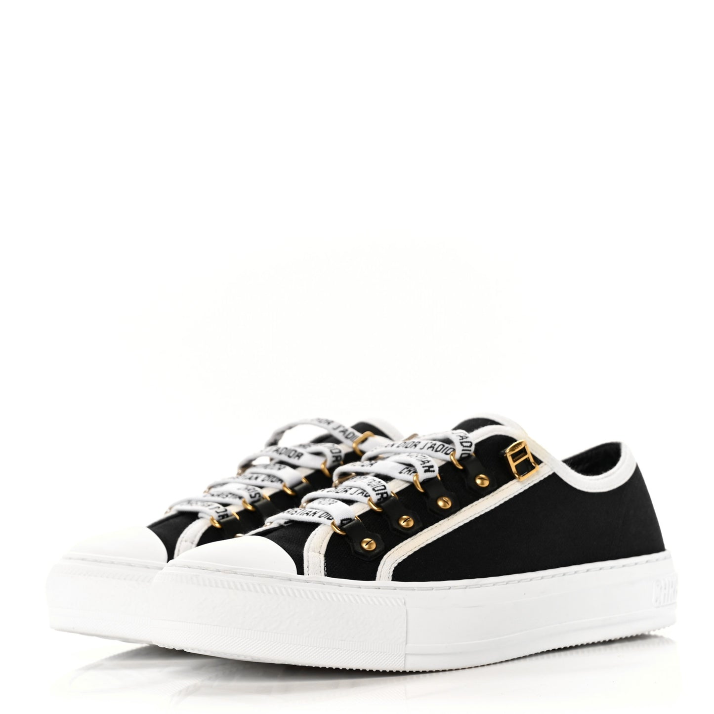 Canvas Walk'N'Dior Low Top Sneakers 37.5 Black