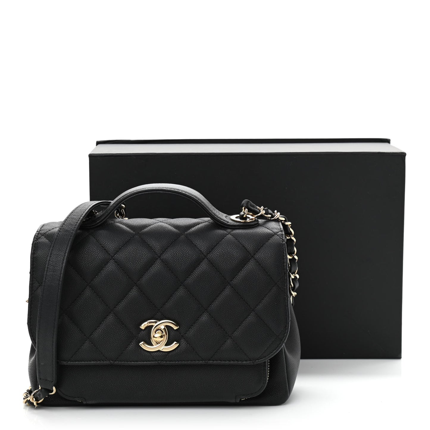 Caviar Quilted Medium Business Affinity Flap Black