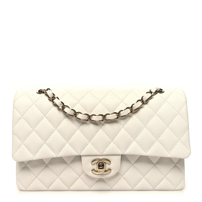 Chanel Caviar Quilted Medium Double Flap White 1 of 12